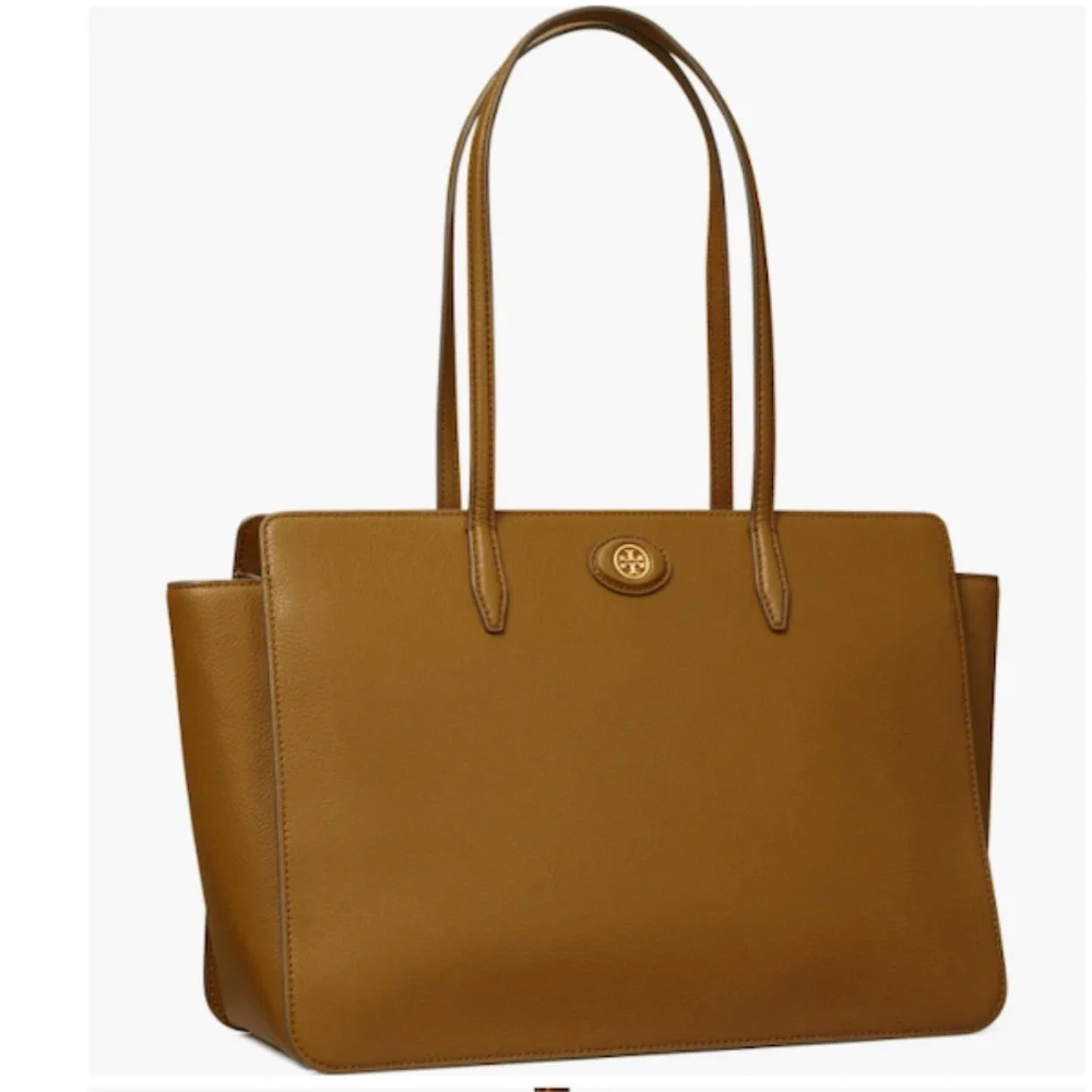 NWOT $448 Tory Burch Robinson Leather Tote in BISTRO BROWN!